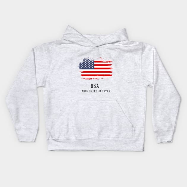 United States of America Kids Hoodie by C_ceconello